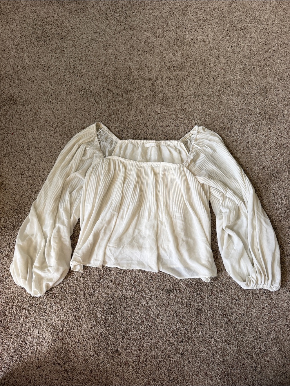 Lush Cream square neck Peasant Blouse